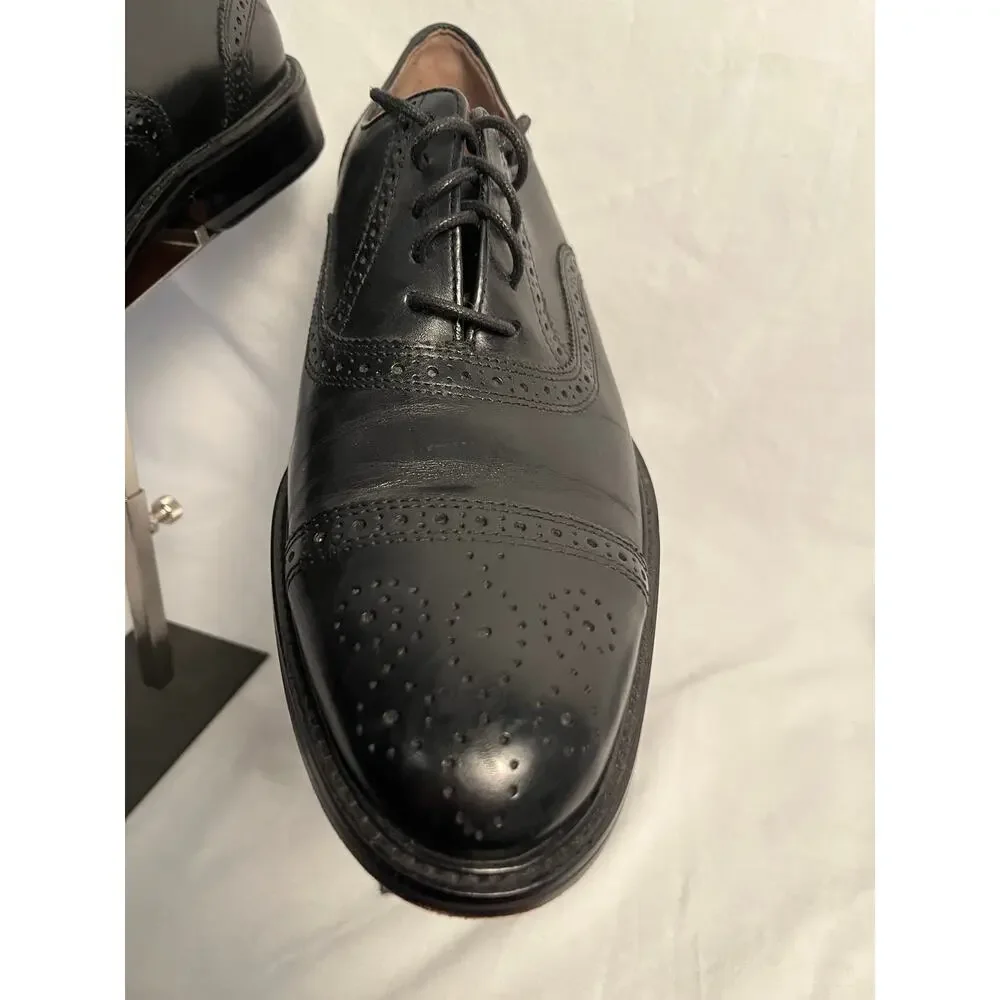 Johnston Murphy Leather Oxford Dress Shoes Men’s 10 Black - Picture 5 of 8